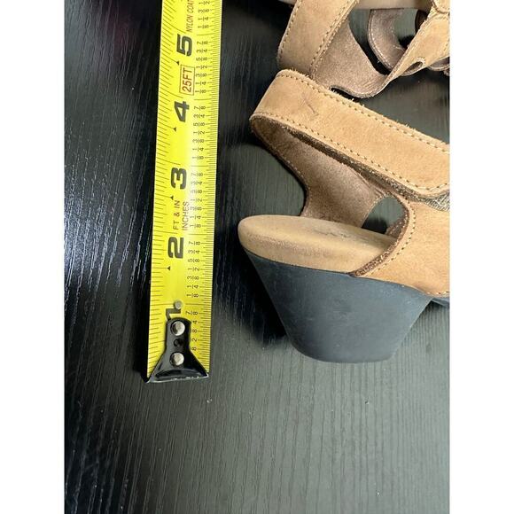 Sesto Meucci Size 7N Philys Viso Nubuck Leather Slip On Slingback Sandals Tan - Picture 11 of 12